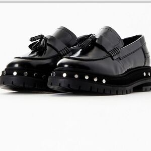 Free People Women's Teagan Tassel Platform Loafers With Studs Details Sz 6